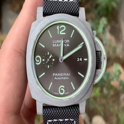 PAM1118 LUMINOR MARINA LUMINOUS TRILOGY VSF 1:1 BEST EDITION ON BLACK SPORTECH STRAP P.9010 CLONE