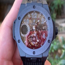 BIG BANG TOURBILLON KING 45MM PVD MJF BEST EDITION SKELETON DIAL ON BLACK RUBBER STRAP