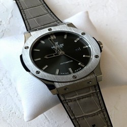Hublot Black Hight Version on Grey Leather Strap