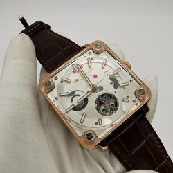 Bell Ross Tourbillon Gold Hight Version on Brown Leather Strap