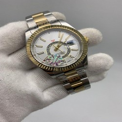 Rolers Sky White Dial Solid Steel Gold