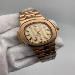 PP Nautilu Full Dia Solid Steel Gold