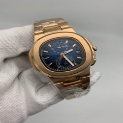 PP Nautilu Blue Dial Chrono Solid Steel Gold