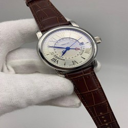 MonBla Classic White Dial Rome Lither Strap