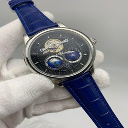 MonBla Classic Chrono World BLue Lither Strap