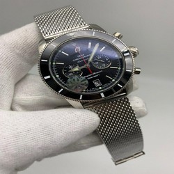 Breitling Super Ochean Black Chrono High Version on Milan SS Strap
