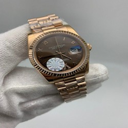 Roler Data Gold Solid Steel Chocolate Dial Diamond