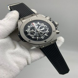 Hublot big bang silver black Chrono Rubber Strap