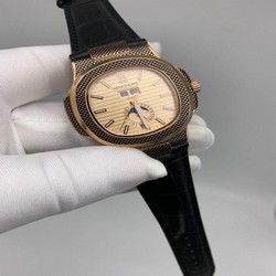 Patek Philippe Nautilus Engraved Gold Dial Chrono