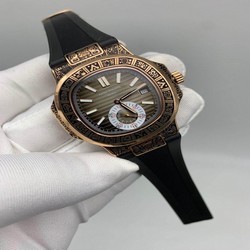 Patek Philippe Nautilus Engraved Gold Dial Chrono