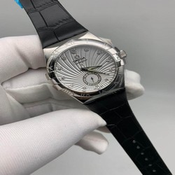 Omega Black Leather Strap Rome