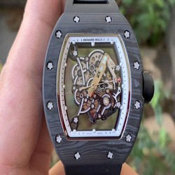 RM055 NTPT KVF Best Edition Skeleton Dial Gold on White Rubber Strap MIYOTA8215 V3 (Copy)