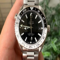 Planet Ocean 600M 'Tai Chi' GMT 43.5mm VSF 1:1 Best Edition Black/White Ceramic Bezel and Dial on SS Bracelet A8906 Super Clone