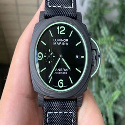 PAM1118 Luminor Marina Luminous Trilogy VSF 1:1 Best Edition on Black Sportech Strap P.9010 Clone