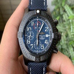 Avenger II Seawolf Chronograph PVD Titanium OXF Best Edition Blue Dial on Blue Nylon Strap A7750
