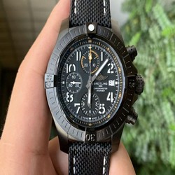 Avenger II Seawolf Chronograph PVD Titanium OXF Best Edition Black Dial on Black Nylon Strap A7750