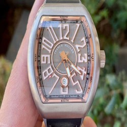 Vanguard V45 Titanium ZF 1:1 Best Edition Gray Dial on Broiwn Rubber Strap MIYOTA 9015
