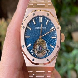 Royal Oak PVD Tourbillon R8F v2 Best Edition Gold Sunburst Tapisserie Dial on PVD Bracelet