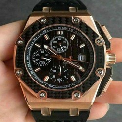 Royal Oak Offshore Juan Pablo Montoya SS JF Best Edition Gold Dial on Black Leather Strap A2226