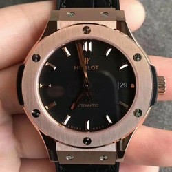 Classic Fusion 38mm RG JJF 1:1 Best Edition Black Dial on Black Gummy Strap A2892 V2