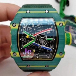 RM 67-02 Sprint Skeleton Dial on Green Nylon Strap 6T51