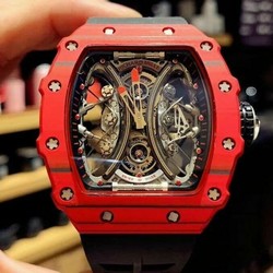 RM 53-01 Real Tourbillon Pablo Mac Donough Red V9F Best Edition on Black Rubber Strap