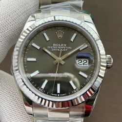Rolex Date Just 41mm Oys Flt 904L SS/SS Grey/Stk VSF VS3235