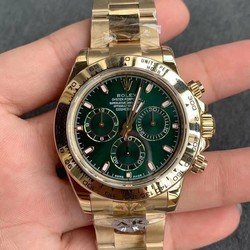 Daytona 116508 ARF 1:1 Best Edition YG Plated 904L SS Case and Bracelet Green Dial A4130 Super Clone V2
