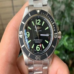 Superocean Automatic 44 TF 1:1 Best Edition Black Dial Black Bezel on SS Bracelet A2824