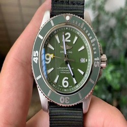 Superocean Automatic 44 TF 1:1 Best Edition Green Dial Green Bezel on Green Nylon Strap A2824