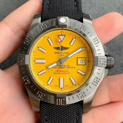 Avenger Hurricane 45mm Chrono GF 1:1 Best Edition Yellow Dial on Black Nylon Strap A7750
