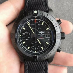 Colt Chronograph 44mm PVD Black Textured Dial on Black Rubber Strap A7750