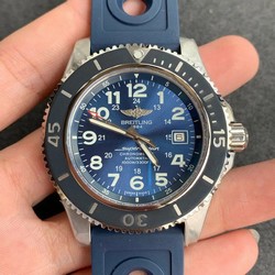 Breitling SuperOcean 44 Stainless SS/RU Blue/Stk GF Asia 2824