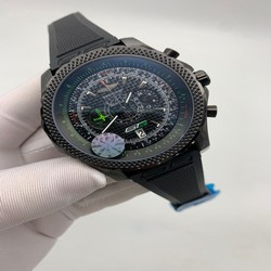 Breitling Navitimer Black Dial High Version on Black Leather Strap