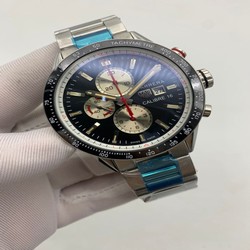 Tag Heuer Black Dial Chrono on SS Strap