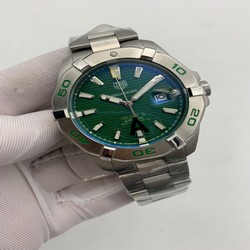 Tag Heuer Silver Green Dial on SS Strap