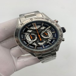 Tag Heuer Silver Black Skeleton Dial on SS Strap