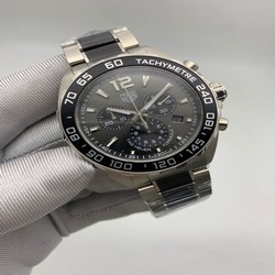 Tag Heuer Black Dial Chrono on SS Strap
