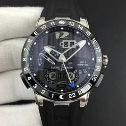 Executive El Toro SS TWA 1:1 Best Edition Black Dial on Black Rubber Strap Asian UN-32