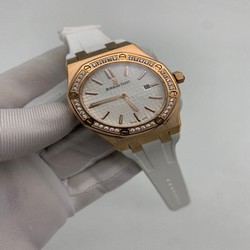Audemars Piguet Royal Oak 38mm Black White Rubber Strap