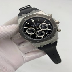 Audemars Piguet Black Dial Chrono High Version Rubber Strap