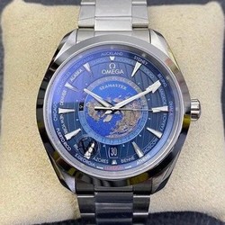 Aqua Terra Worldtimer 1:1 Best Edition Blue Dial on SS Bracelet A8938 Super Clone