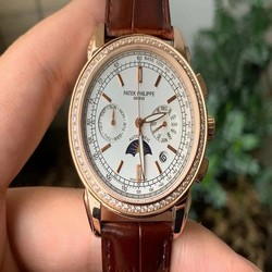 Patek Philippe 5270 1:1 Best Edition Version Diamond on Brown Leather Strap