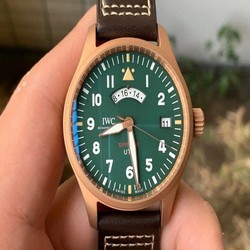 Pilot UTC Spitfire MJ271 Bronze ZF 1:1 Best Edition Green Dial on Brown Leather Strap