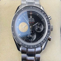Speedmaster Apollo XI 40th Anniversary OMF 1:1 Best Edition Black Dial on SS Bracelet Manual Winding Chrono Movement