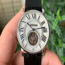 Rotonde Flying Tourbillon SS BLF Best Edition White Dial on Black Leather Strap V2